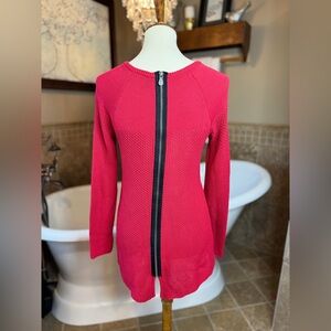 Nicole red zipper back sweater size xs